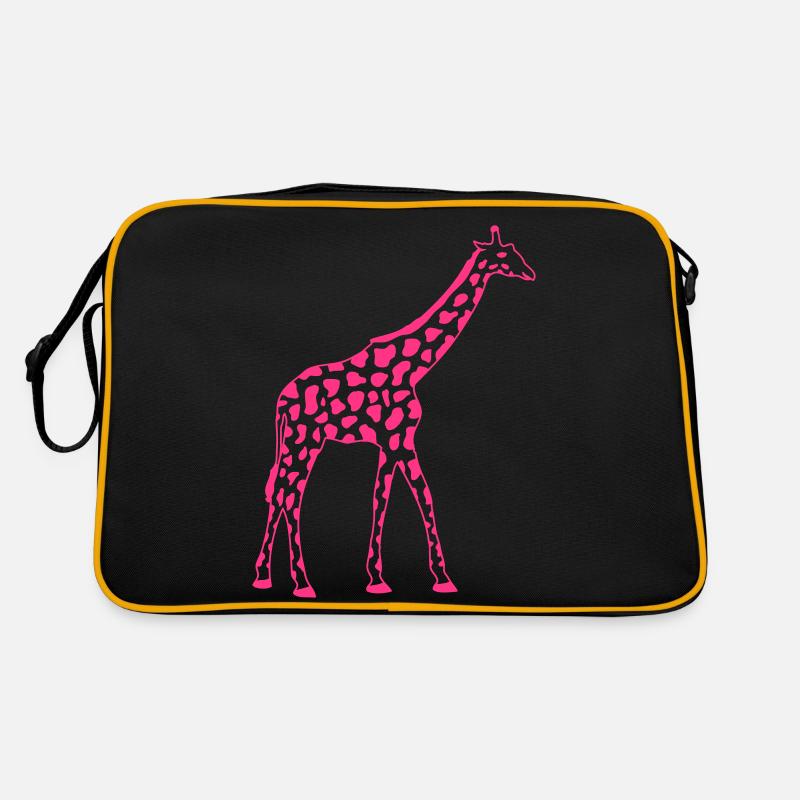 Pink Color Giraffe Africa Savannah Pattern Design Retro Bag