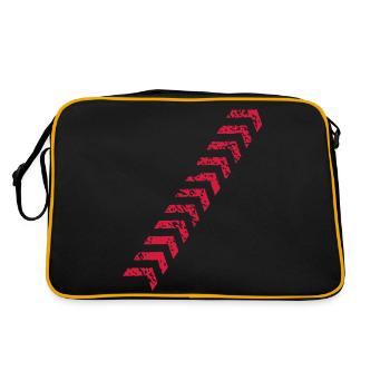 track grunge / Reifenspur (1c) - Retro Tasche - Schwarz/Gold - Hinten