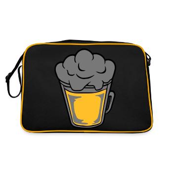 Bière comique vue d’en haut - Sac Retro - noir/or - Dos