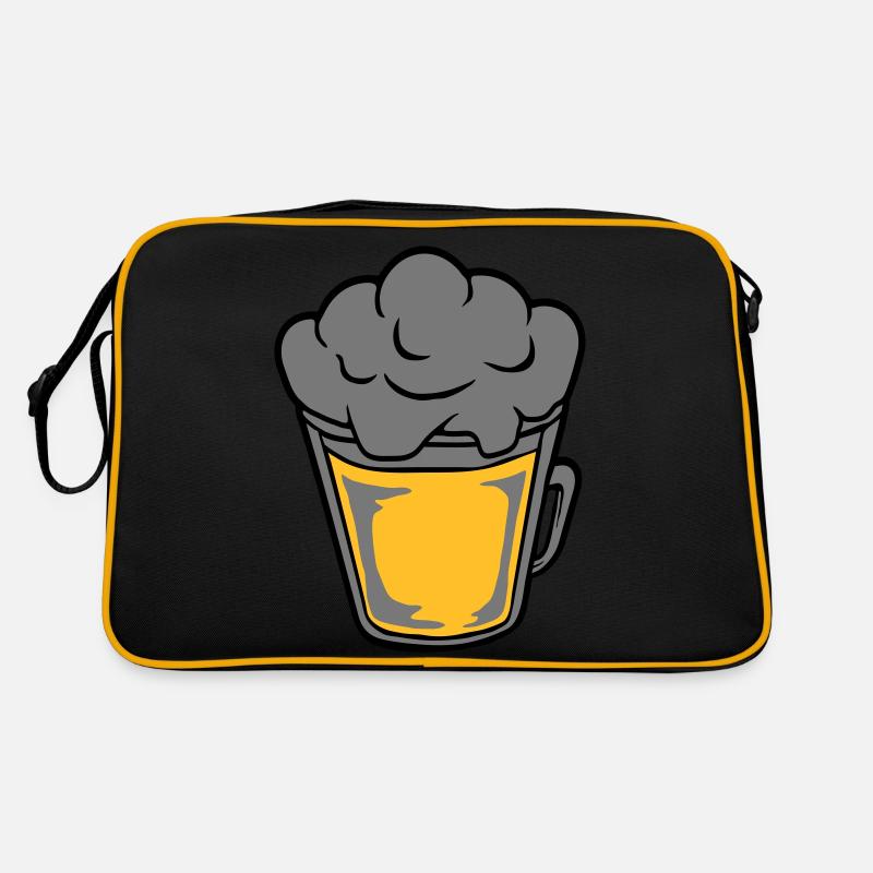 Comic Bier von oben Retro Tasche