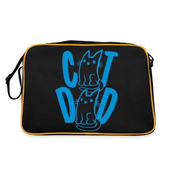 Texte de conception de papa chat - Sac Retro - noir/or - Dos