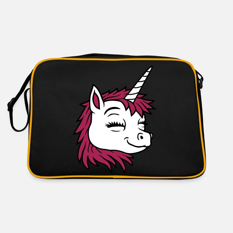 Tête joyeuse licorne comique Sac Retro