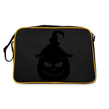 Kürbis Face - Retro Tasche - Schwarz/Gold - Hinten