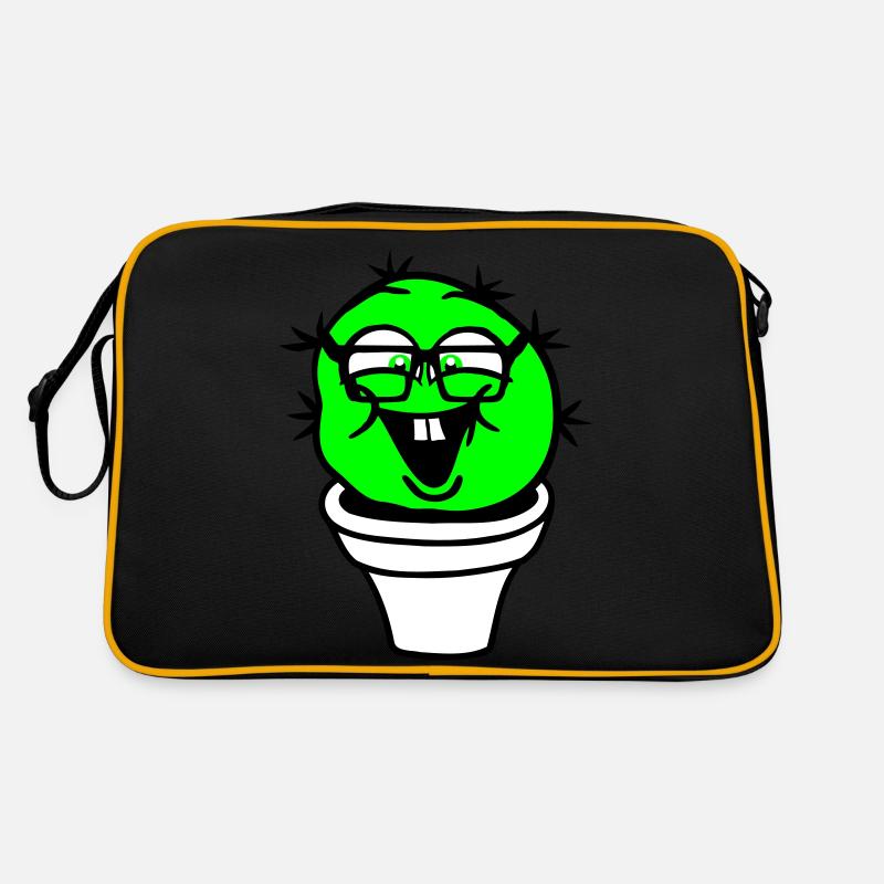 Kaktus Nerd Gesicht Stachelig Hornbrille Cool Geek Retro Tasche