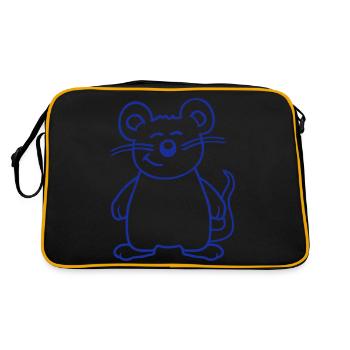 Mouse Mouse Cute Little Rat Rodent Friendly - Retro Bag - black/gold - Back