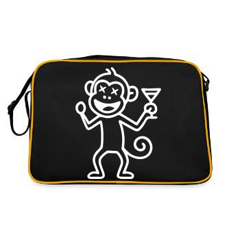 Party Affe - Retro Tasche - Schwarz/Gold - Hinten