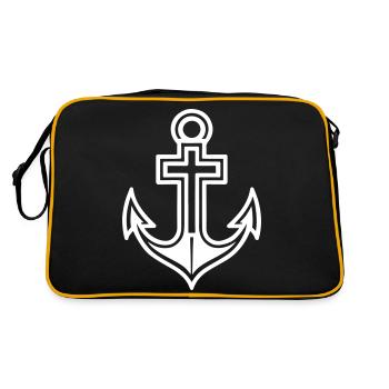 Anchor icon - Retro Bag - black/gold - Back