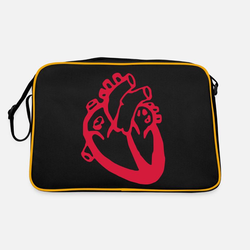 Herz - Medizin - Retro Tasche - Schwarz/Gold