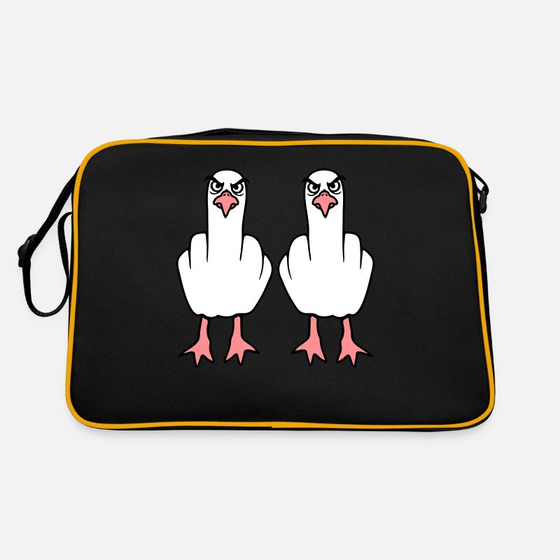 2 Seagulls Doigt d’honneur Insulte Stinkfinger Équipe Sac Retro