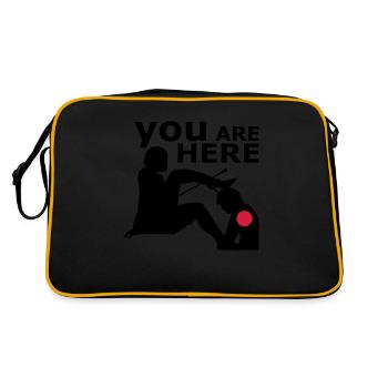 You are here - Retro Tasche - Schwarz/Gold - Hinten