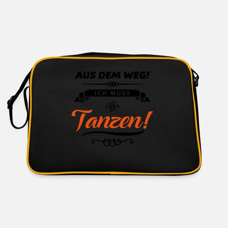 ich muss tanzen design - Retro Tasche - Schwarz/Gold