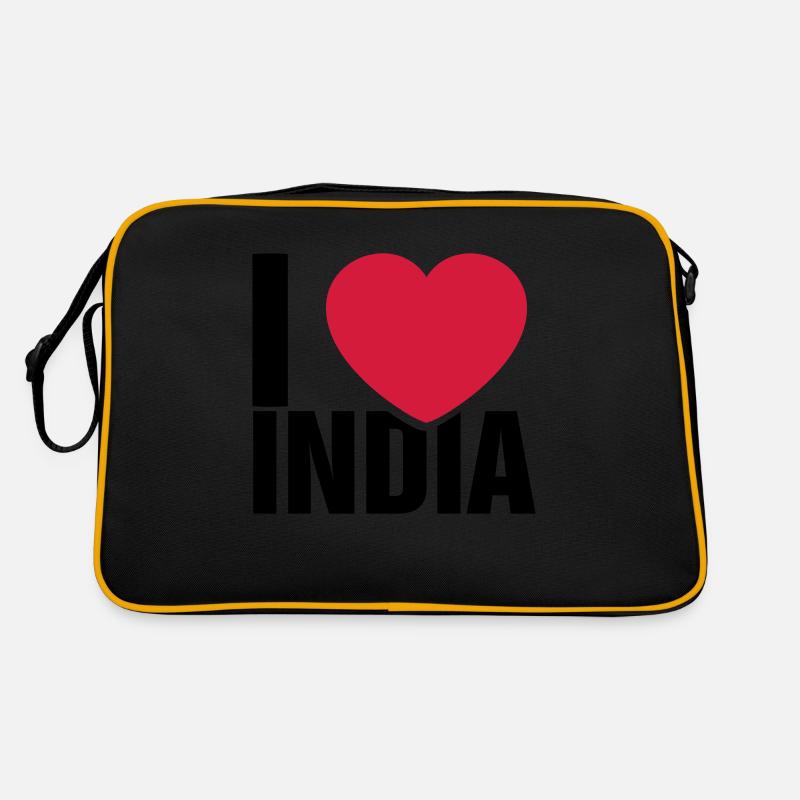 J'adore l'Inde - Sac Retro - noir/or