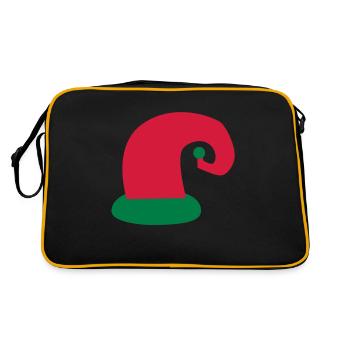Xmas Christmas curly little elf hat - Retro Bag - black/gold - Back