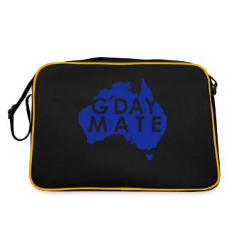 Australia G'Day Mate - Retro Tasche - Schwarz/Gold - Hinten