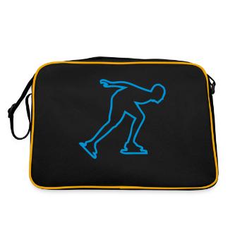 speed skating skateur dessin trace - Sac Retro - noir/or - Dos