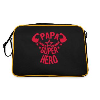 papa super hero etoile muscle bras stars - Sac Retro - noir/or - Dos