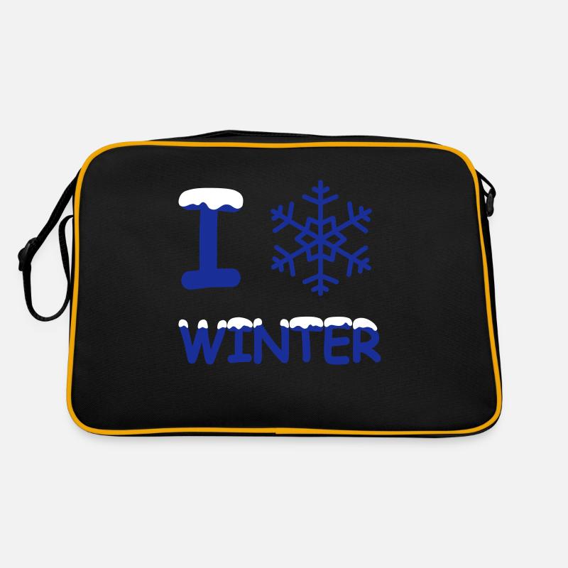 J'aime flocon de neige de l'hiver Sac Retro