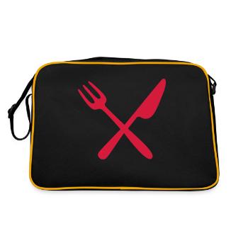 Fourchette et couteau - Sac Retro - noir/or - Dos