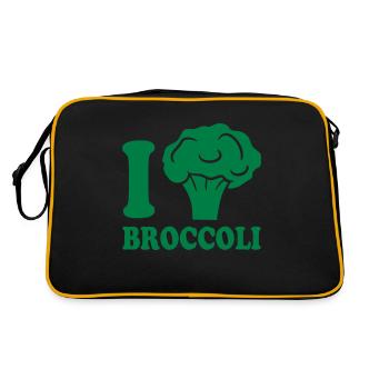 I love broccoli vegetable logo - Retro Bag - black/gold - Back