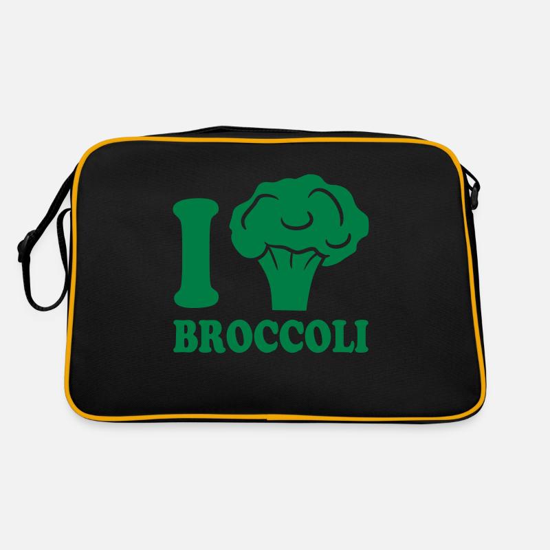 I love broccoli vegetable logo Retro Bag