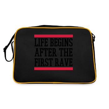 LIFE BEGINS AFTER THE FIRST RAVE - Retro Bag - black/gold - Back