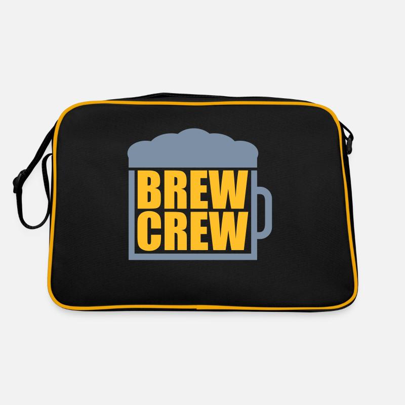 Bierglas Spruch Brew Crew Retro Tasche