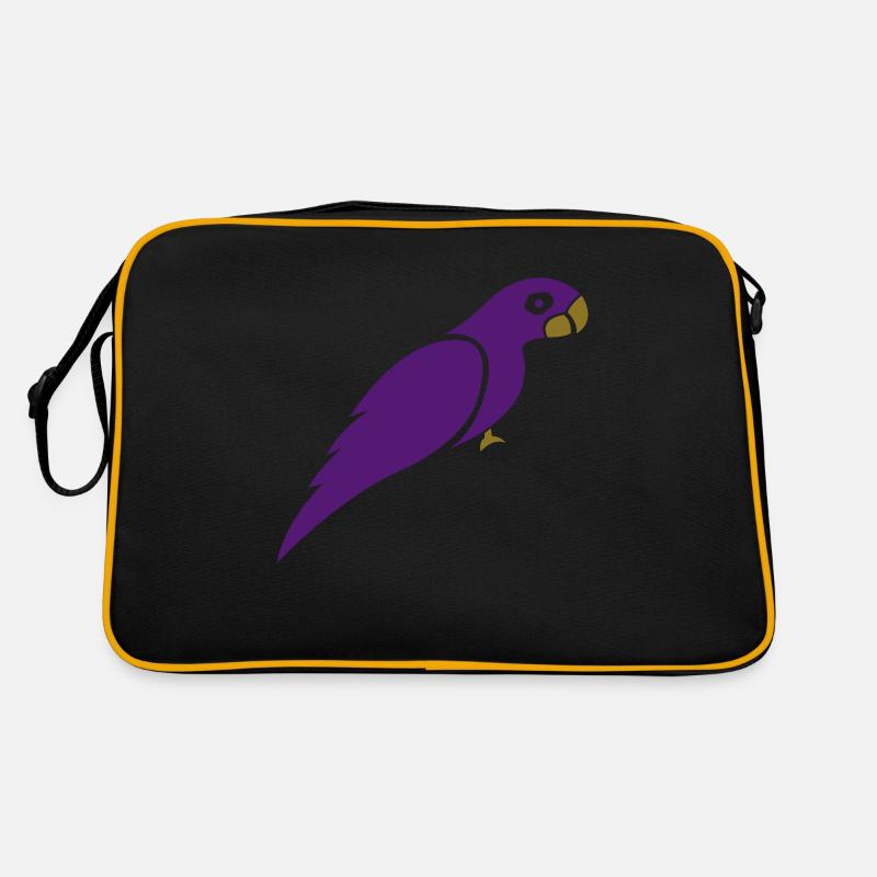 papagei - Retro Tasche - Schwarz/Gold