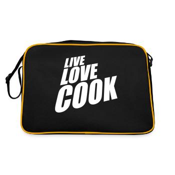 Live Love Cook Life Love Cooking Kitchen Master - Retro Bag - black/gold - Back