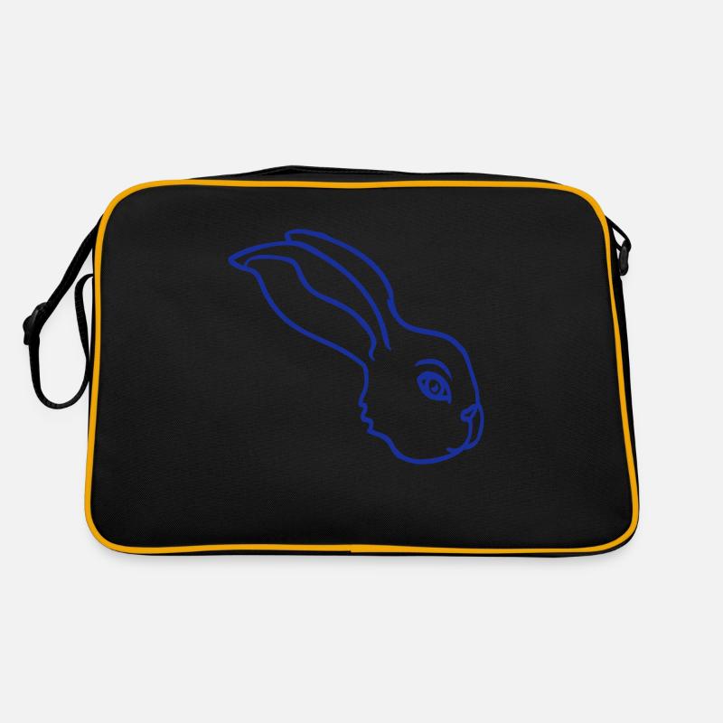Bunny face peeking sideways profile side view Retro Bag