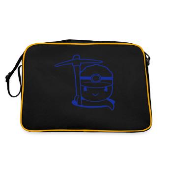 Duck Bottom Hole Miner Pickaxe Helmet Lamp Cute - Retro Bag - black/gold - Back