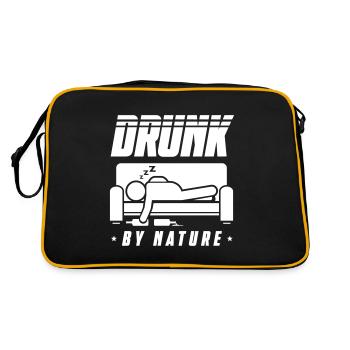 Drunk besoffen saufen - Retro Tasche - Schwarz/Gold - Hinten