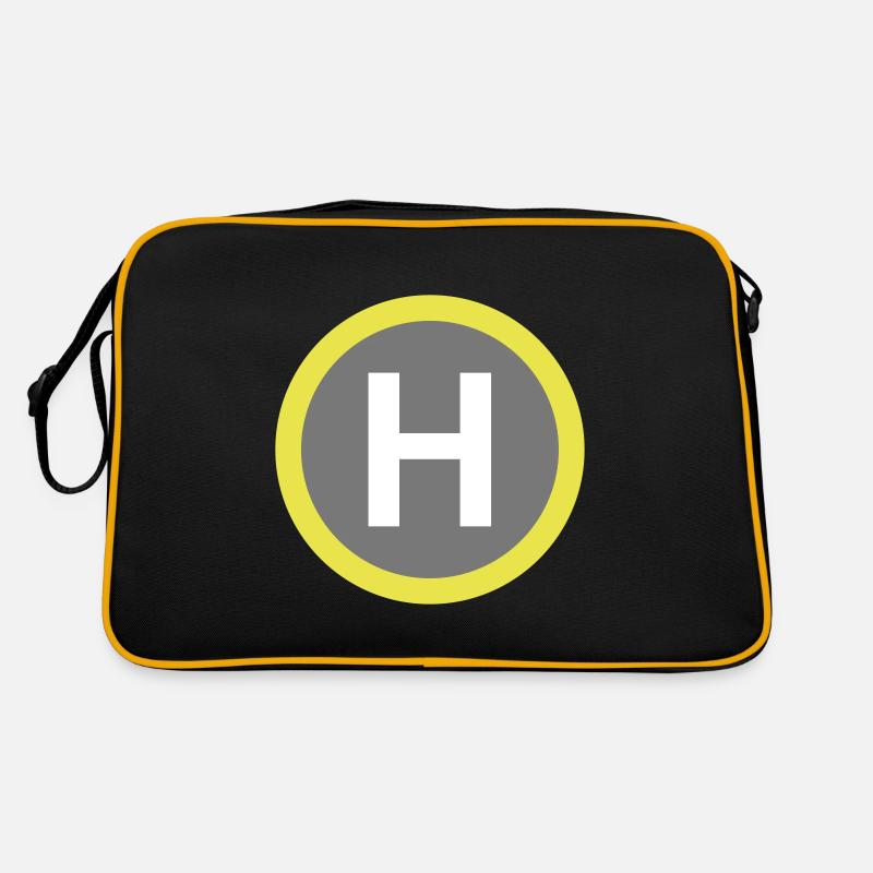 Signe d'hélipad - Sac Retro - noir/or