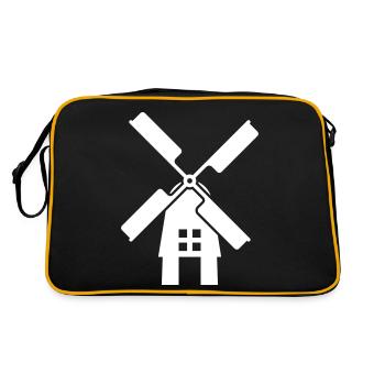 Windmühle Ivon Silhouette - Retro Tasche - Schwarz/Gold - Hinten