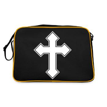 Icône de symbole de croix - Sac Retro - noir/or - Dos