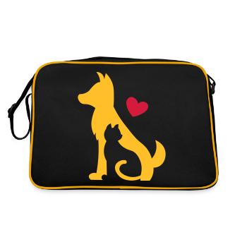 Coeur pour chiens et chats - Coeur pour chiens et chats <3 - Sac Retro - noir/or - Dos