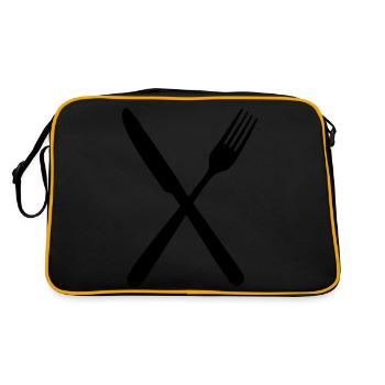 Fourchette et couteau - Sac Retro - noir/or - Dos