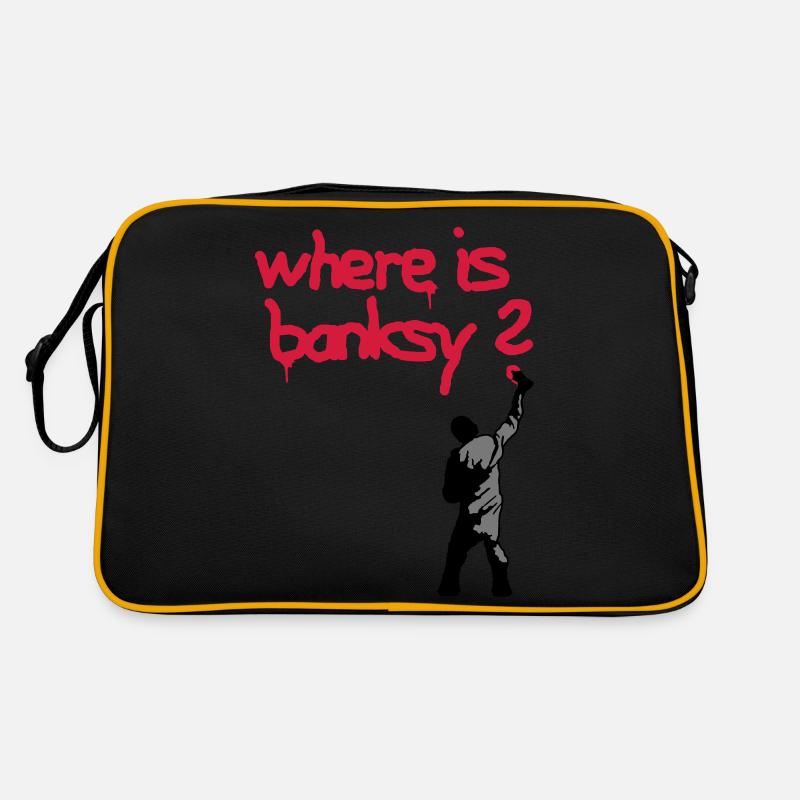 where is banksy Retro Tasche
