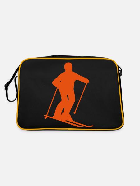 Ski - Retro Tasche - Schwarz/Gold - Hinten