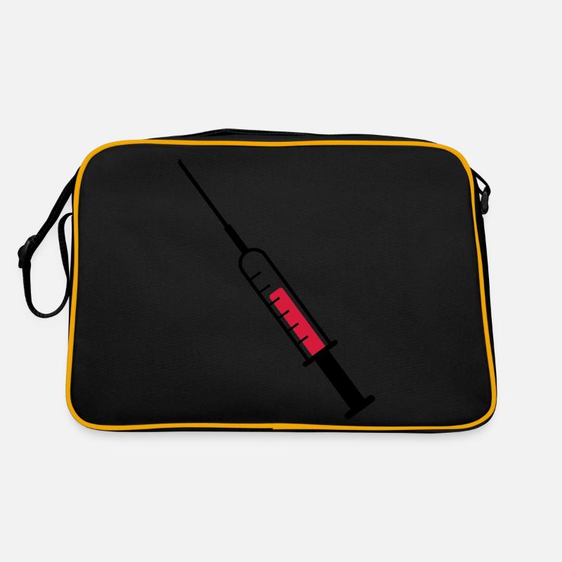 Spritze als Vektor - Retro Tasche - Schwarz/Gold