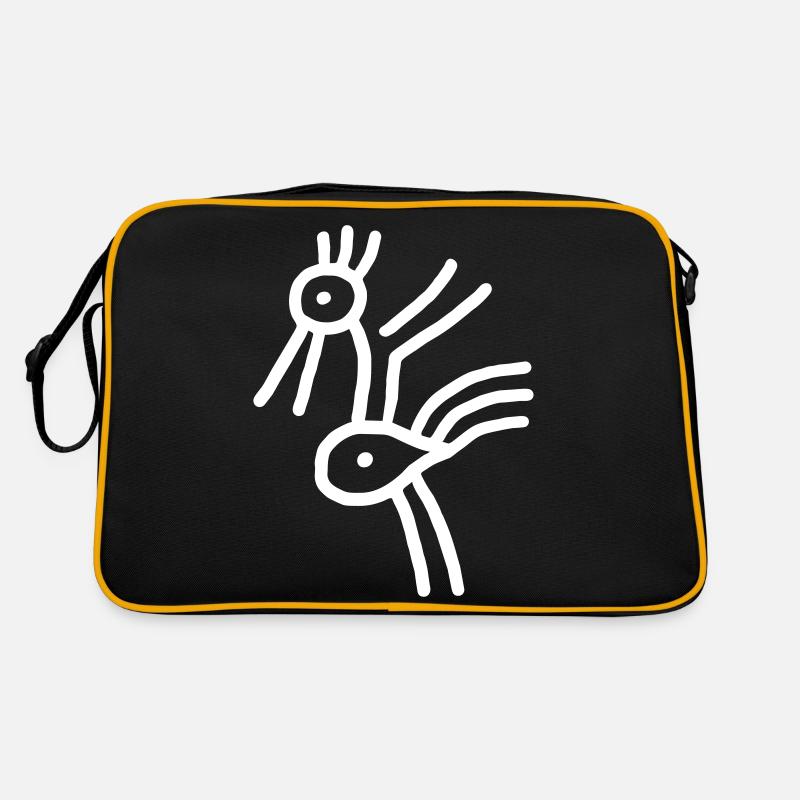 Oiseau - Symbole Minimal - Sac Retro - noir/or