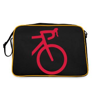 Rennrad front - Retro Tasche - Schwarz/Gold - Hinten