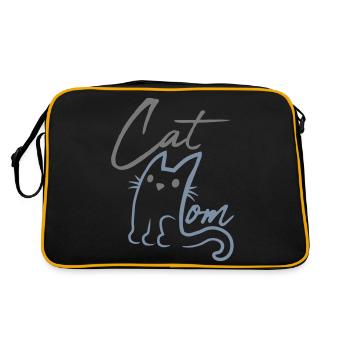 Texte Logo Chat Maman - Sac Retro - noir/or - Dos