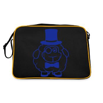 Sheep Mr. Gentleman Top Hat Monocle Glasses - Retro Bag - black/gold - Back
