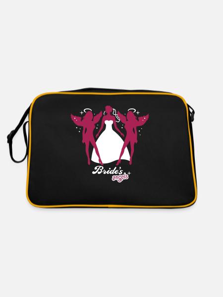 JGA - Braut - Bride - Brides angels - Engel - 2C - Retro Bag - black/gold - Back