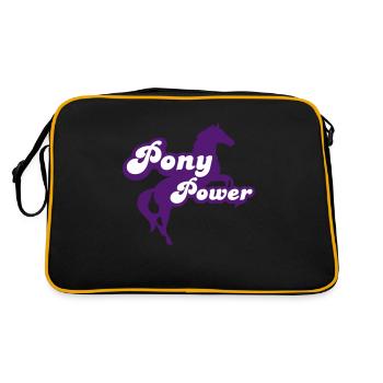 Pony - Retro Tasche - Schwarz/Gold - Hinten