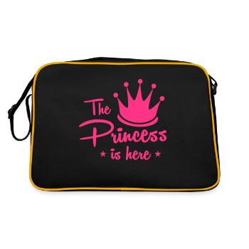 the princess is here with royal crown - Retro Bag - black/gold - Back
