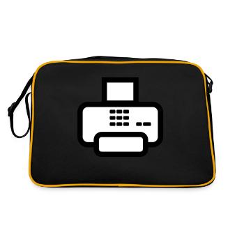 Fax - Retro Tasche - Schwarz/Gold - Hinten