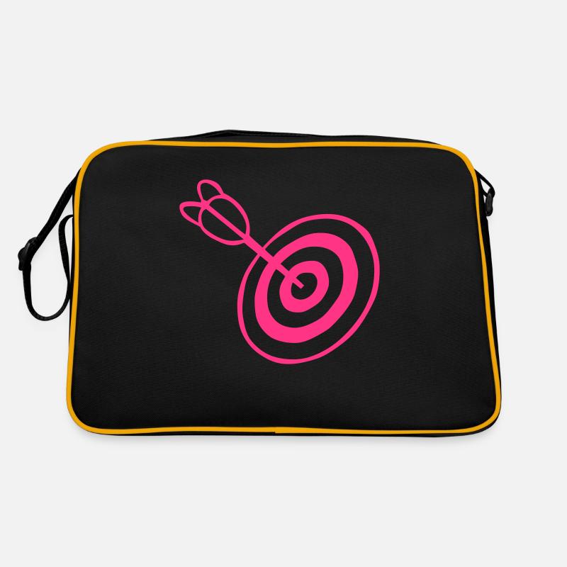 cible fleche flechette mille centre - Sac Retro - noir/or