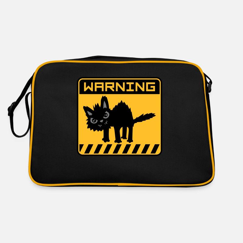Warning dangerous cat Retro Bag