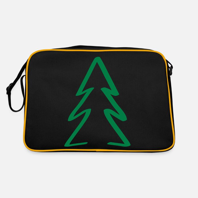 baum weihnachten - Retro Tasche - Schwarz/Gold